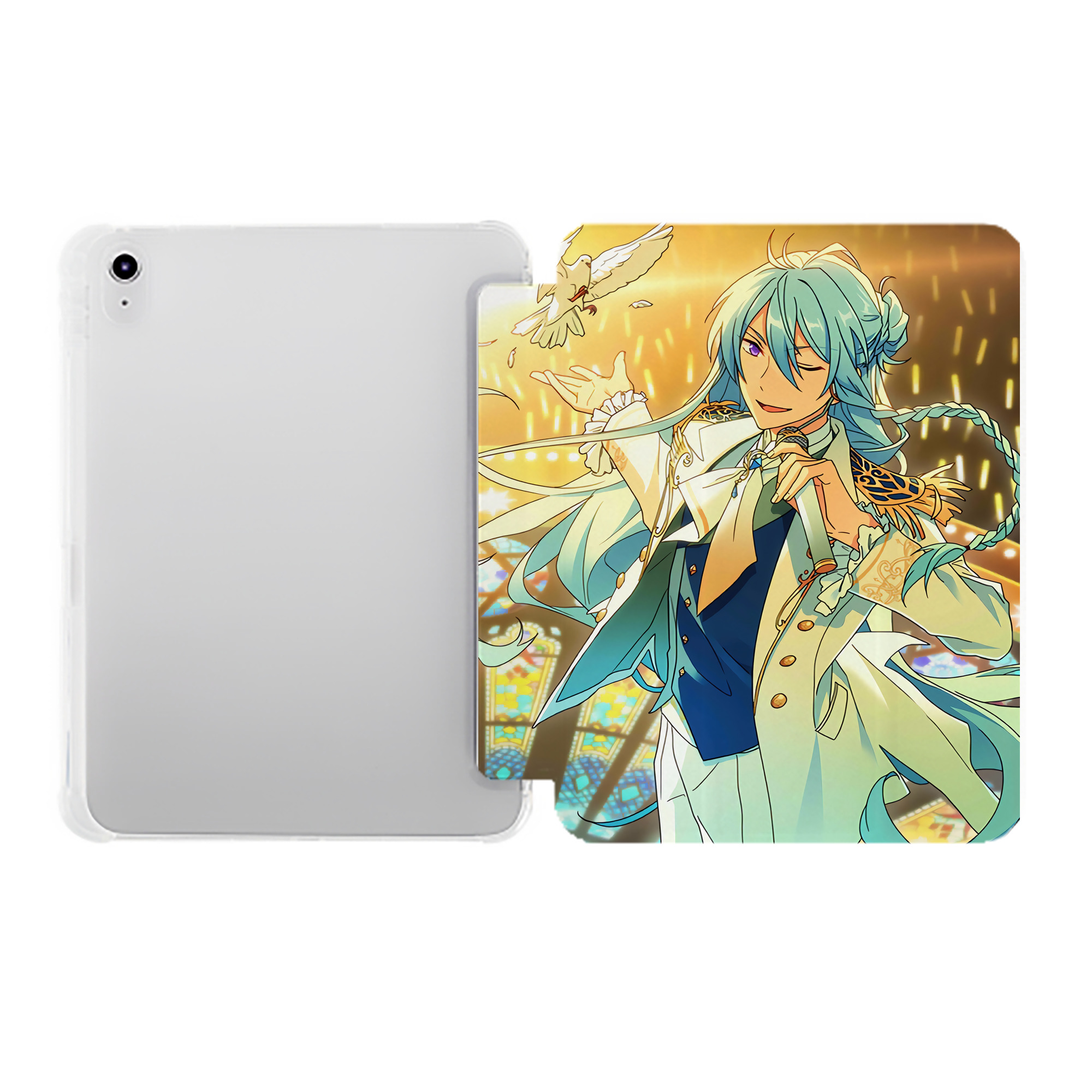 （画像用） あんさんぶるスターズ! Ensemble Stars IPad ケース ペン収納付き 三つ折りスタンド PUレザー×シリコン 対応機種9.5/10.5/10.9インチ